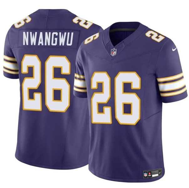 Men & Women & Youth Minnesota Vikings #26 Kene Nwangwu Purple 2023 F.U.S.E. Throwback Vapor Untouchable Limited Stitched Jersey